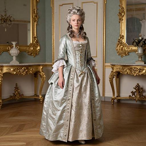 Elegant Rococo Woman in Opulent Room