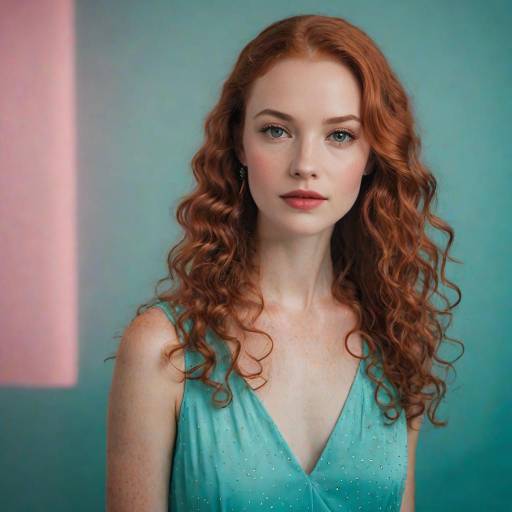 Elegant Young Woman in Studio Lighting
