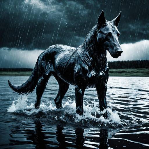 Liquid Mercury Kelpie in Stormy Lake Liquid Mercury Kelpie in Stormy Lake