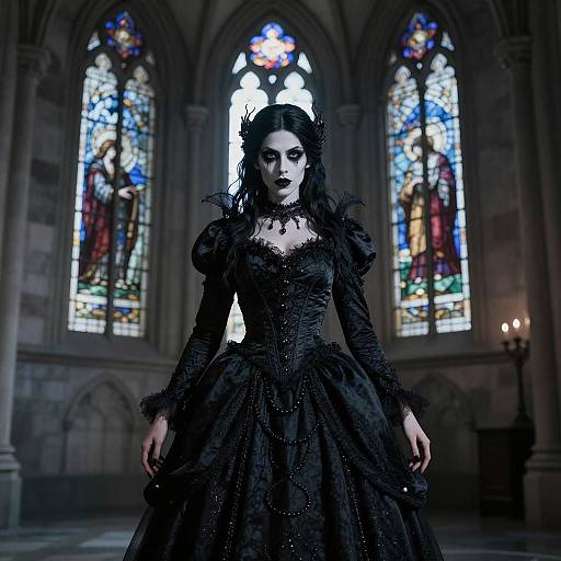Gothic Elegance in a Dim Cathedral