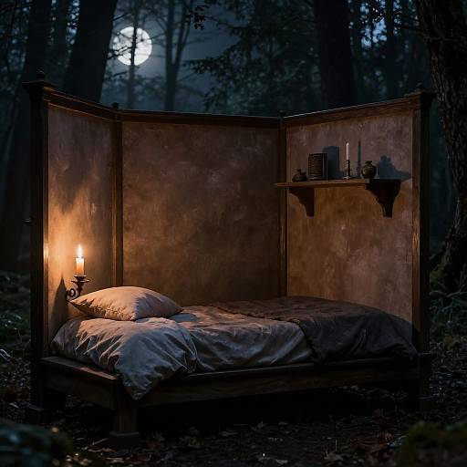 Gothic Monastic Cell at Night