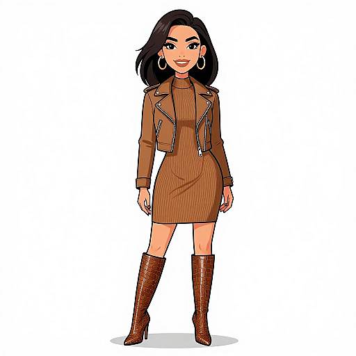 Urban Chic Woman in Brown Fashion