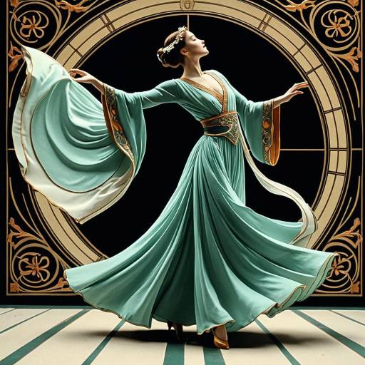 Art Nouveau Dancer in Cel Animation Art Nouveau Dancer in Cel Animation