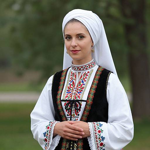 Polish Folk Costume Woman Portrait