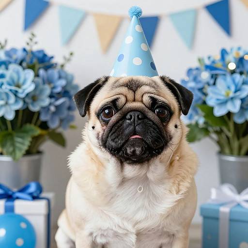 Cute Pug Party Celebration