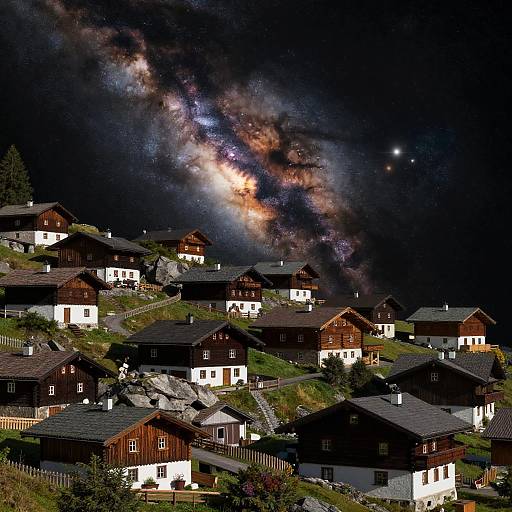 Swiss Alpine Village on Space Comet