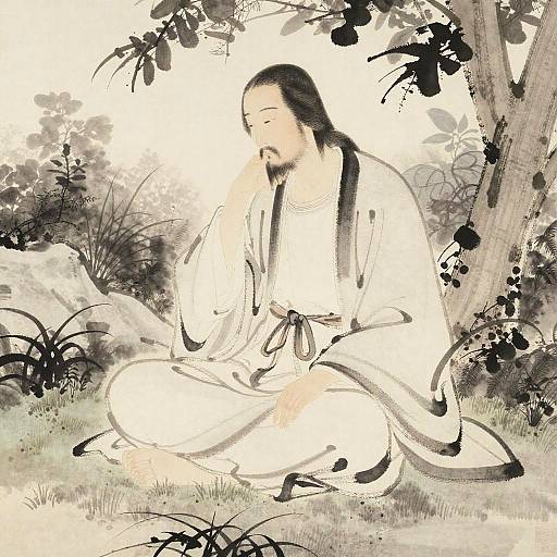 Sumi-e Jesus as Mary Magdalene