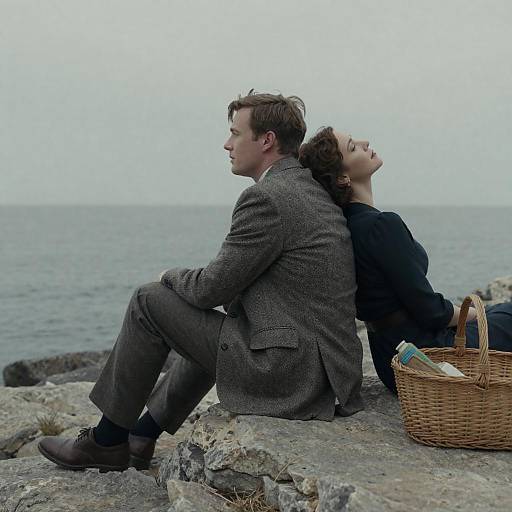 Gray Tweed Suit Seaside Poster