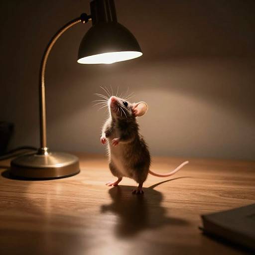 Dancing Mouse in Lamp's Glow