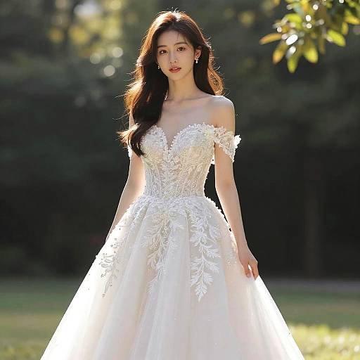 Stunning Outdoor Wedding Dress Portrait