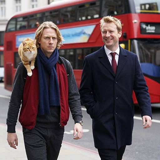 Two Men Strolling Through the City