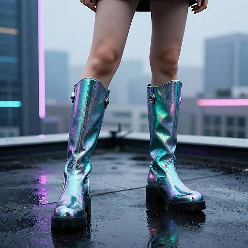 Futuristic Cyborg in Neon Cyberpunk