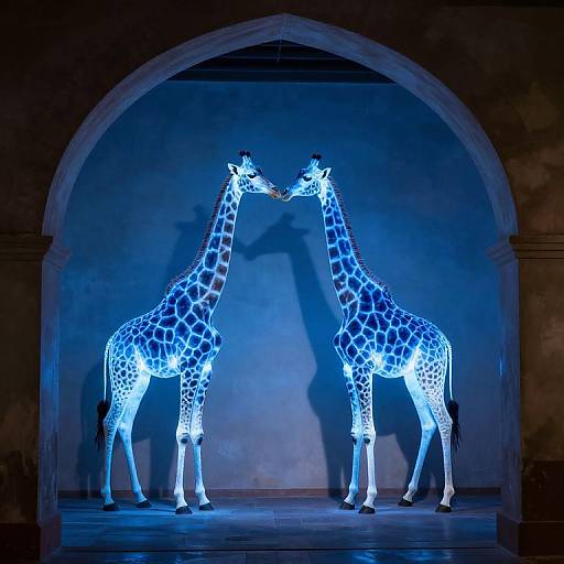 Ethereal Electric-Blue Giraffes Archway