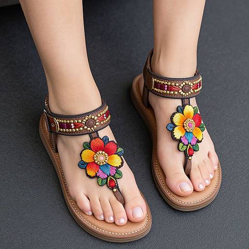 Bohemian Summer Woman with Flowers