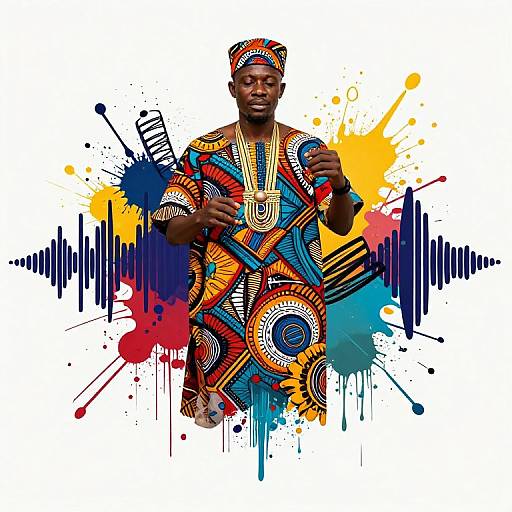 Abstract African Textiles and Sound Waves