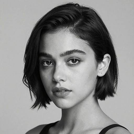 Elegant Monochrome Portrait of Jenna Ortega