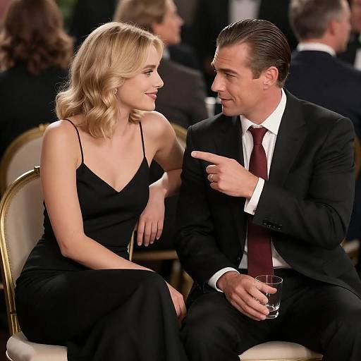 Glamorous Couple on Gold Chair