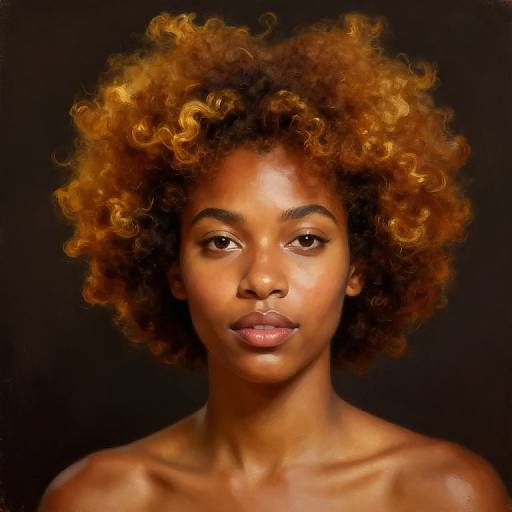Oil Portrait of Warm-Hued Afro Skin