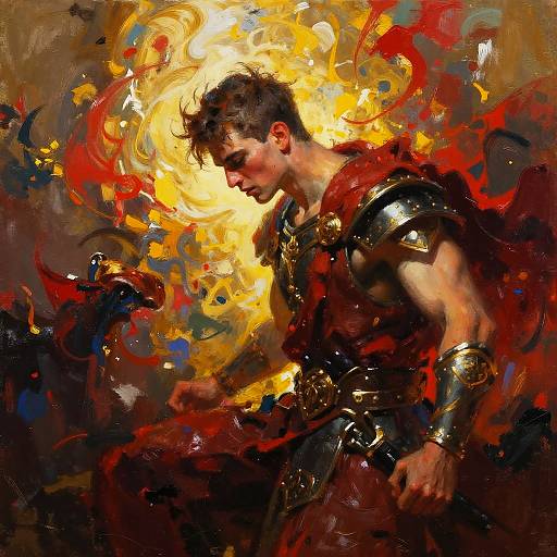 Abstract Expressionist Young Warrior