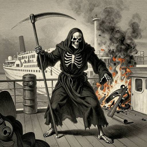 Grim Reaper on Burning Cruise Ship