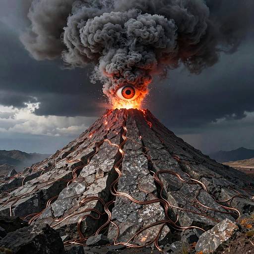 Granite Volcano with Demonic Smoke Eye