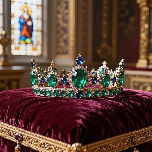 Emerald and Sapphire Horned Diadem