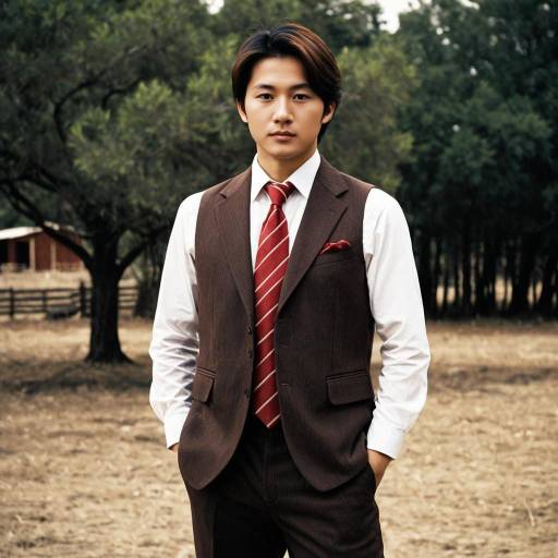 Photorealistic Western Suit Man Outdoors