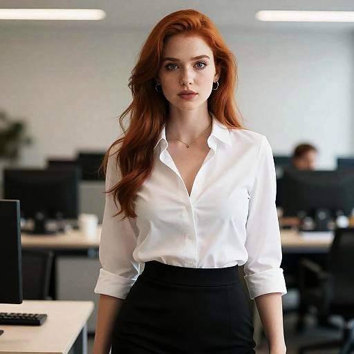 Office Portrait of a Stylish Young Woman