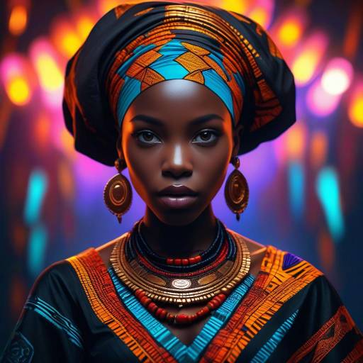 Vibrant Portrait of Beautiful African Girl