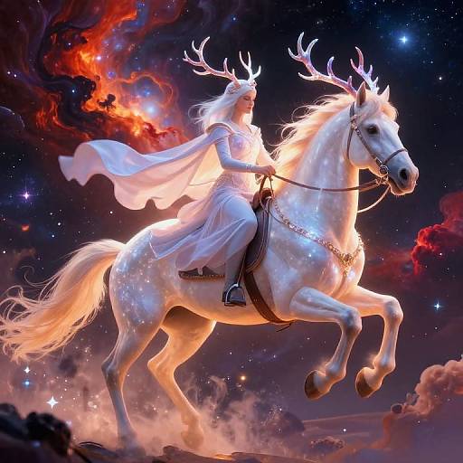 Celestial Jockey Riding Cosmic Horse