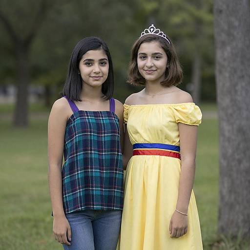 Two Friends Smiling in Nature's Embrace