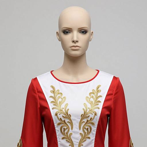 Mannequin in Red White Dress