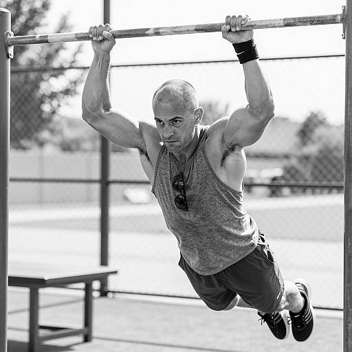 Intense Pull-Up in Black and White