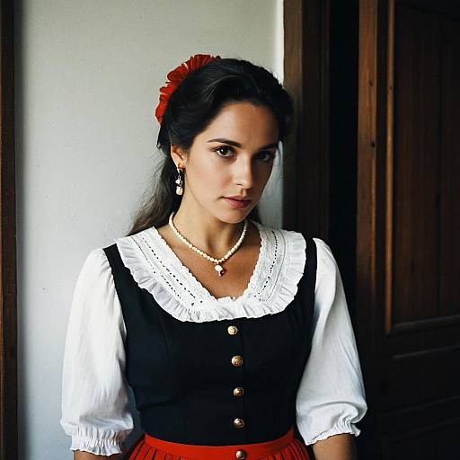 Elegant Spaniard Woman in Traditional Dress