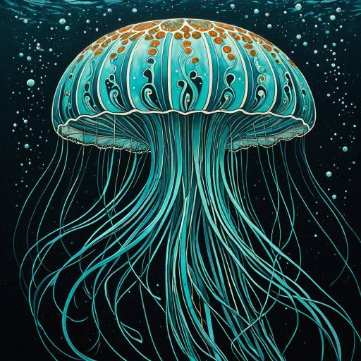 Art Nouveau Style Enamel Jellyfish