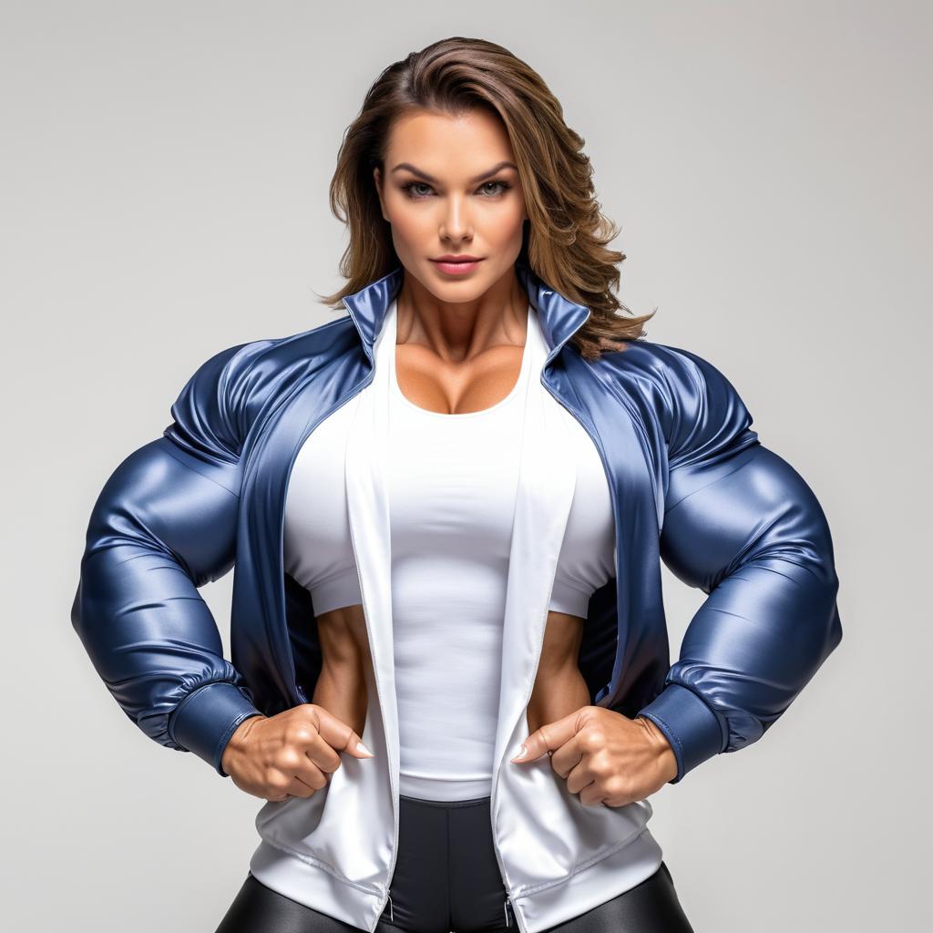 Powerful Muscular Woman with a Smirk