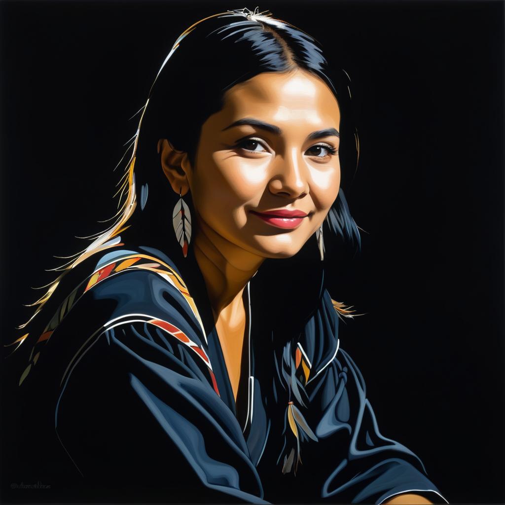 Portrait of a Smiling Native American Woman