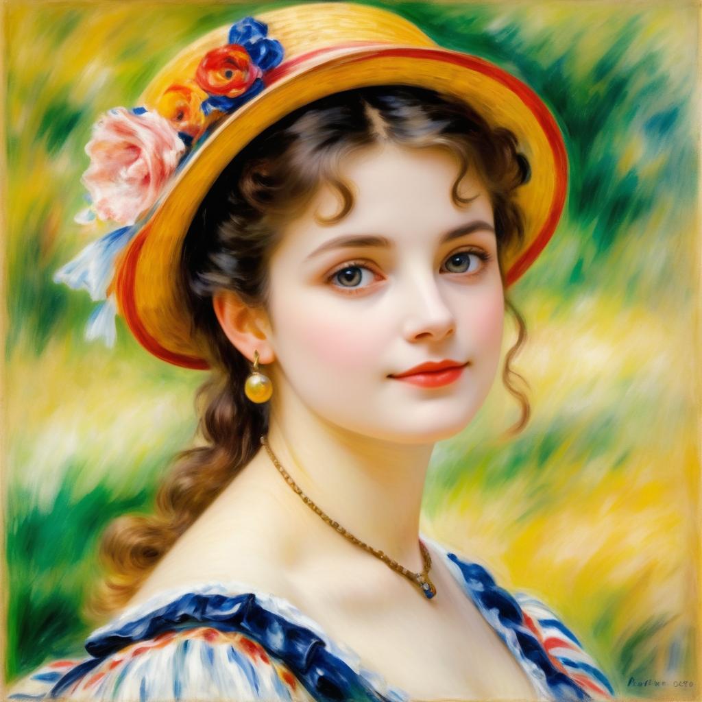 Charming Vintage Portrait by Renoir