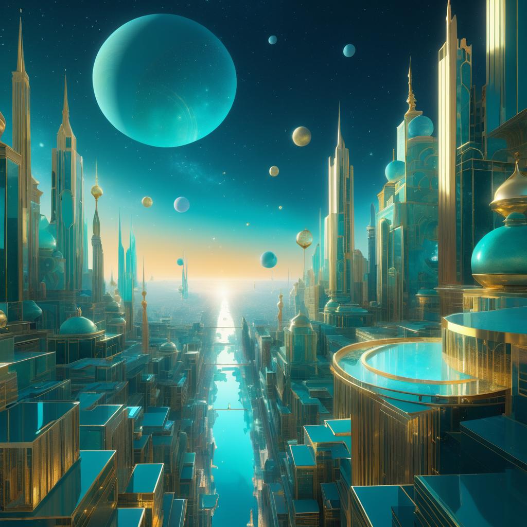 Surreal Celestial Cityscape in 4K Detail