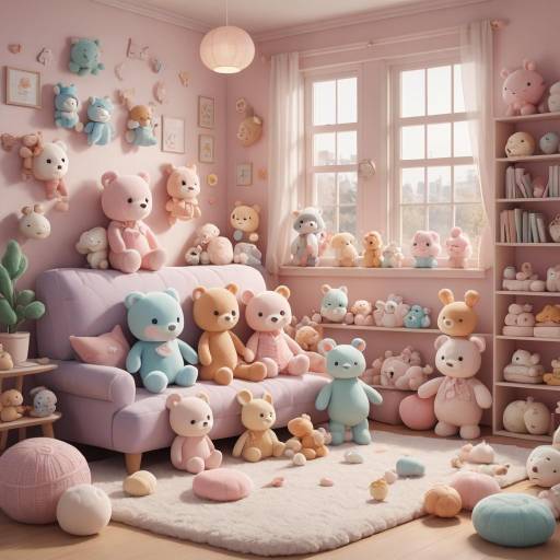 Charming Plush Toy 3D Rendering Scene