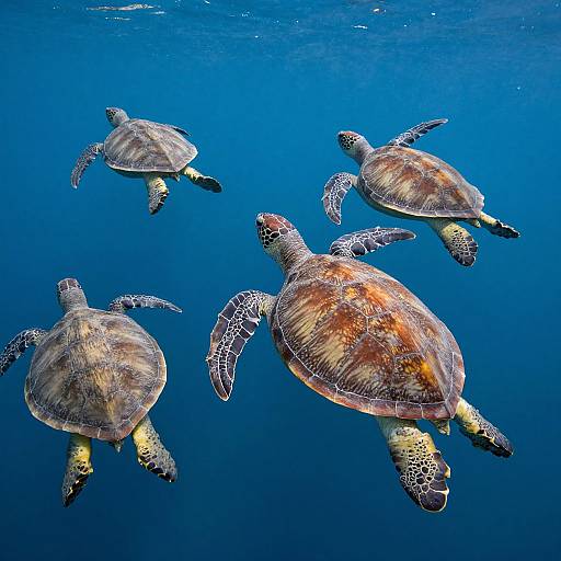 Serene 3D Realistic Underwater Sea Turtles