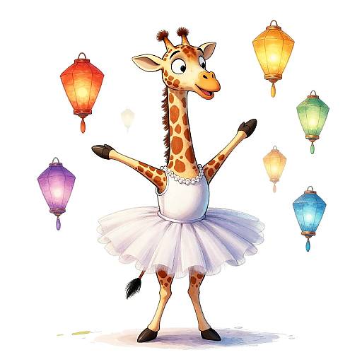 Tim Burton Style Ballerina Giraffe
