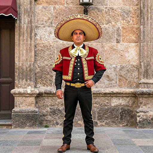 Vibrant Mexican Costume Male Portrait