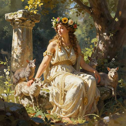 Serene Cybele in Sacred Grove