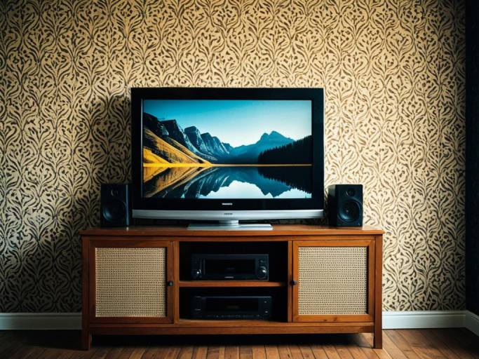 Modern Electronic Wallpaper with TV Setup