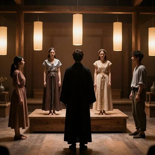 Rustic Gathering in Dim Lighting