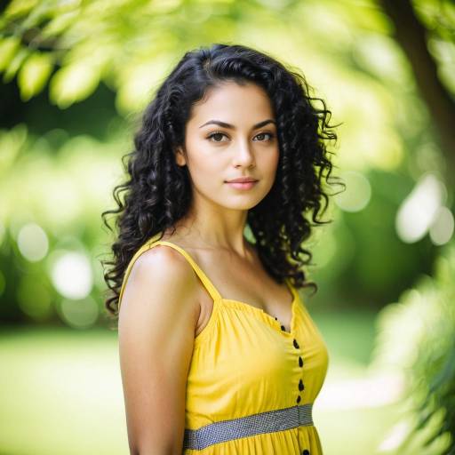 Young Woman in Yellow Sundress Outdoors