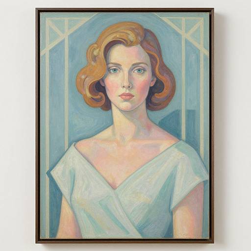 Art Deco Woman Monument in Pastels