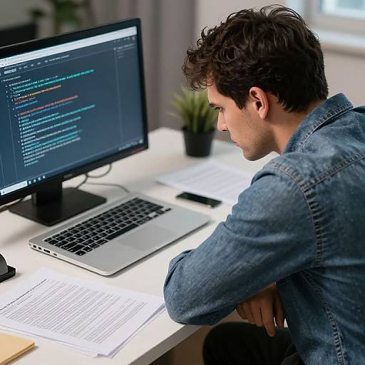 Frustrated Person at Computer Desk