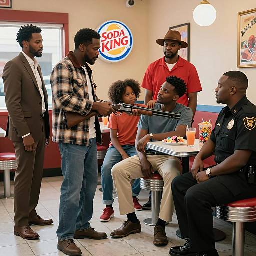 Diner Scene with Intense Confrontation